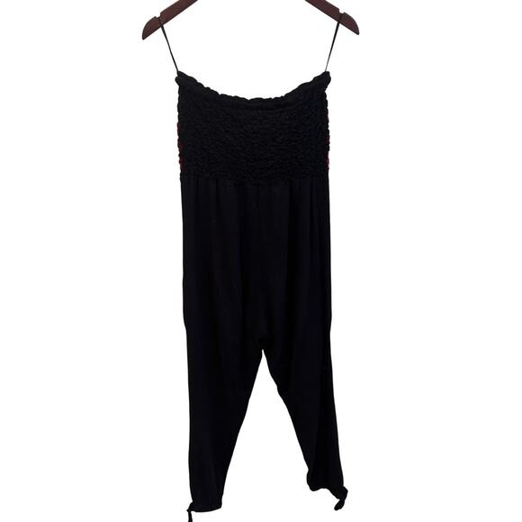 Free People Karen Strapless Rose Embroidered Pants Jumpsuit Size Small - Picture 3 of 7